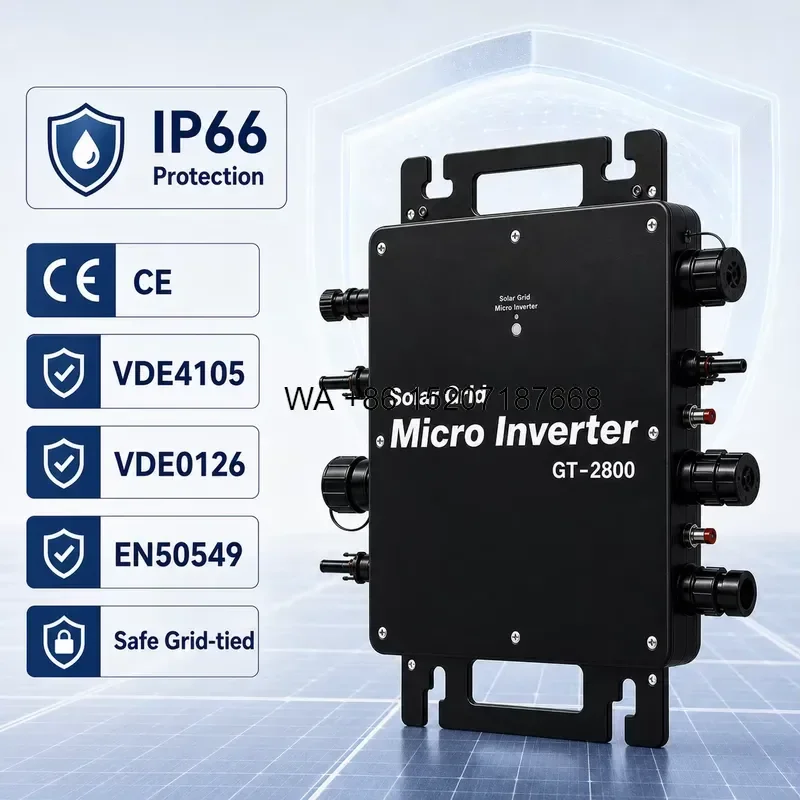 Wmwmnu 2600W Waterproof Solar Microinverter MPPT for Home PV System
