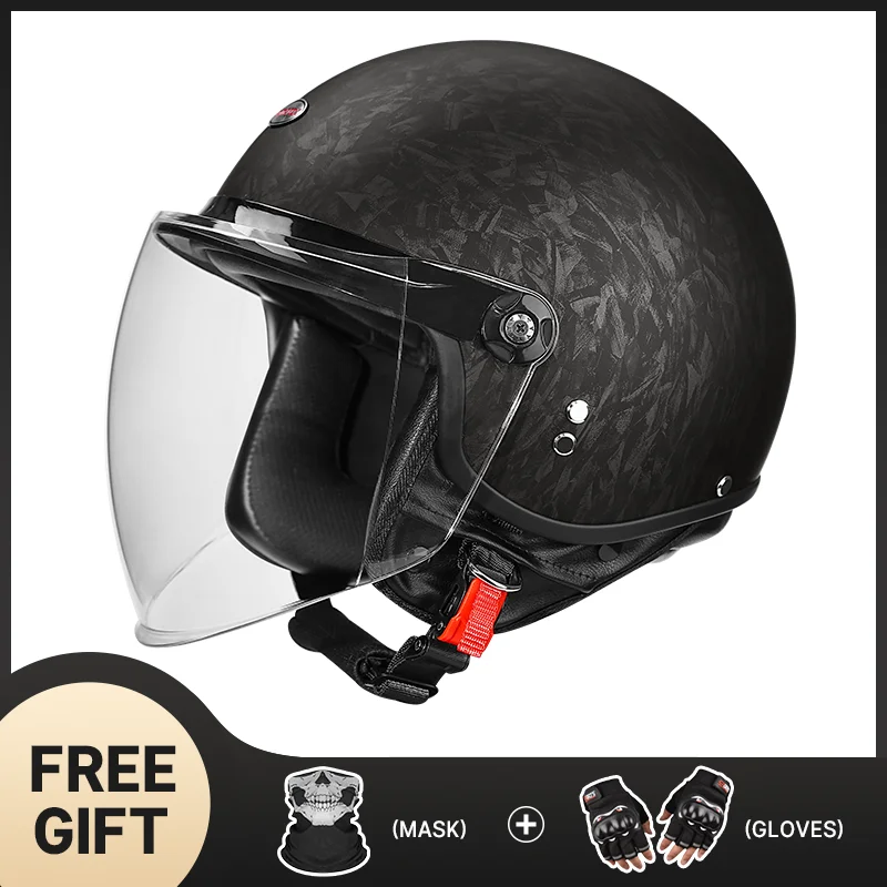 

Forging Pattern 3/4 Open Face Motorcycle Helmet ECE with Moisture-Wicking Liner Breathable for Man Woman All-Seasons Riding