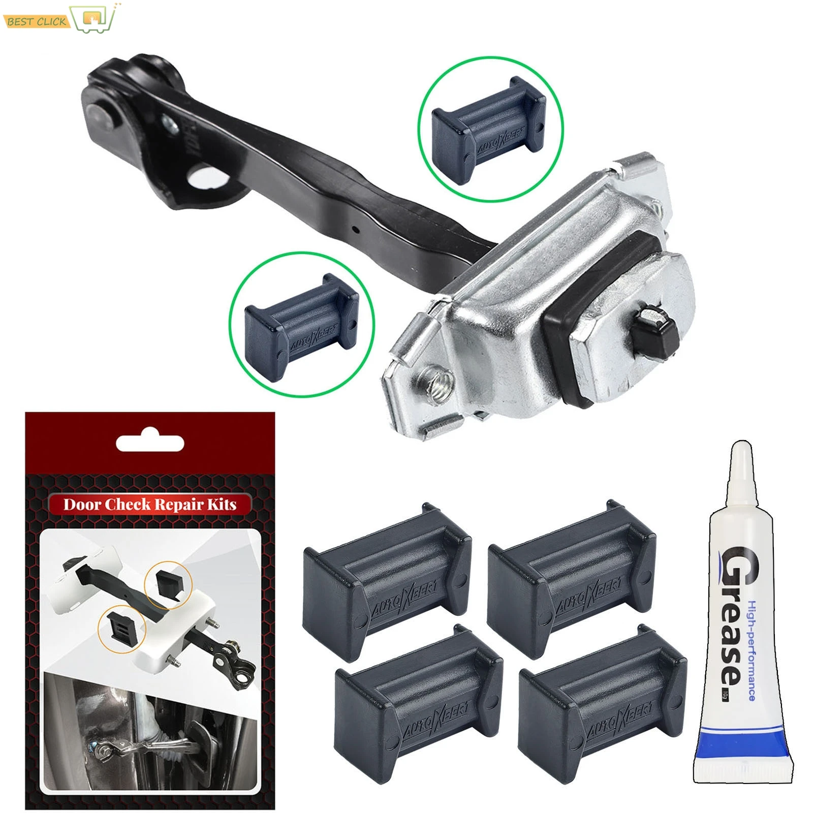 

For Nissan Pathfinder Tiida X-Trail NOTE Check Assy Limiter Arm Jam Hinge Damping 4pcs Car Door Check Strap Stopper Repair Kit