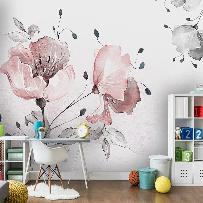 Custom Wall Mural Waterproof Canvas Wallpaper Floral Flowers Art For Living Room Bedroom Background Paper Papel De Parede Tapety