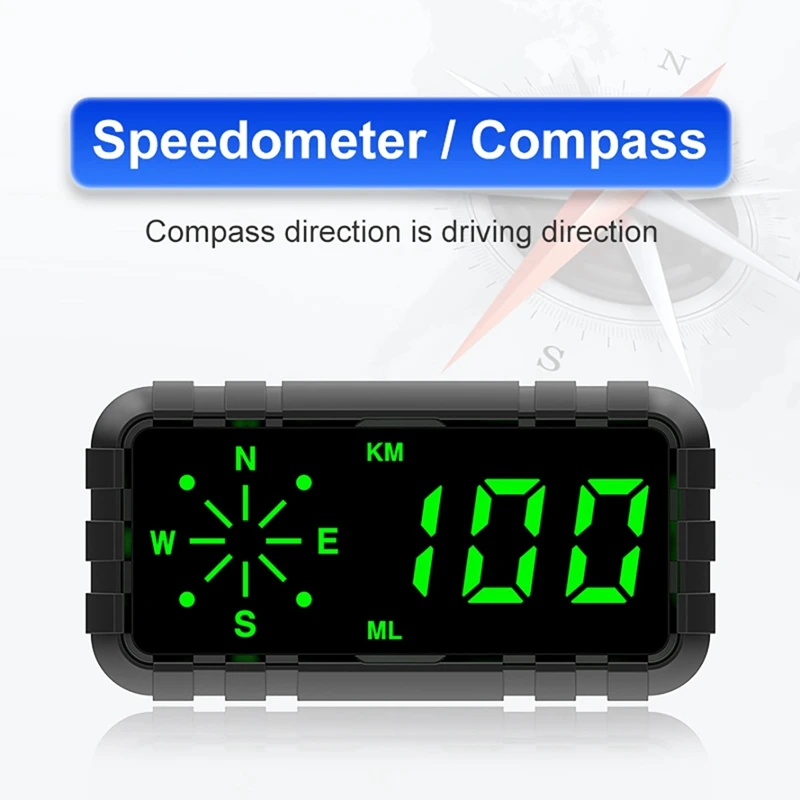 Head-Up Display GPS Speedometer 4.2Inch Speed Odometer Mileage HUD Display Digital Speed Alarm MPH KMH Altitude Display