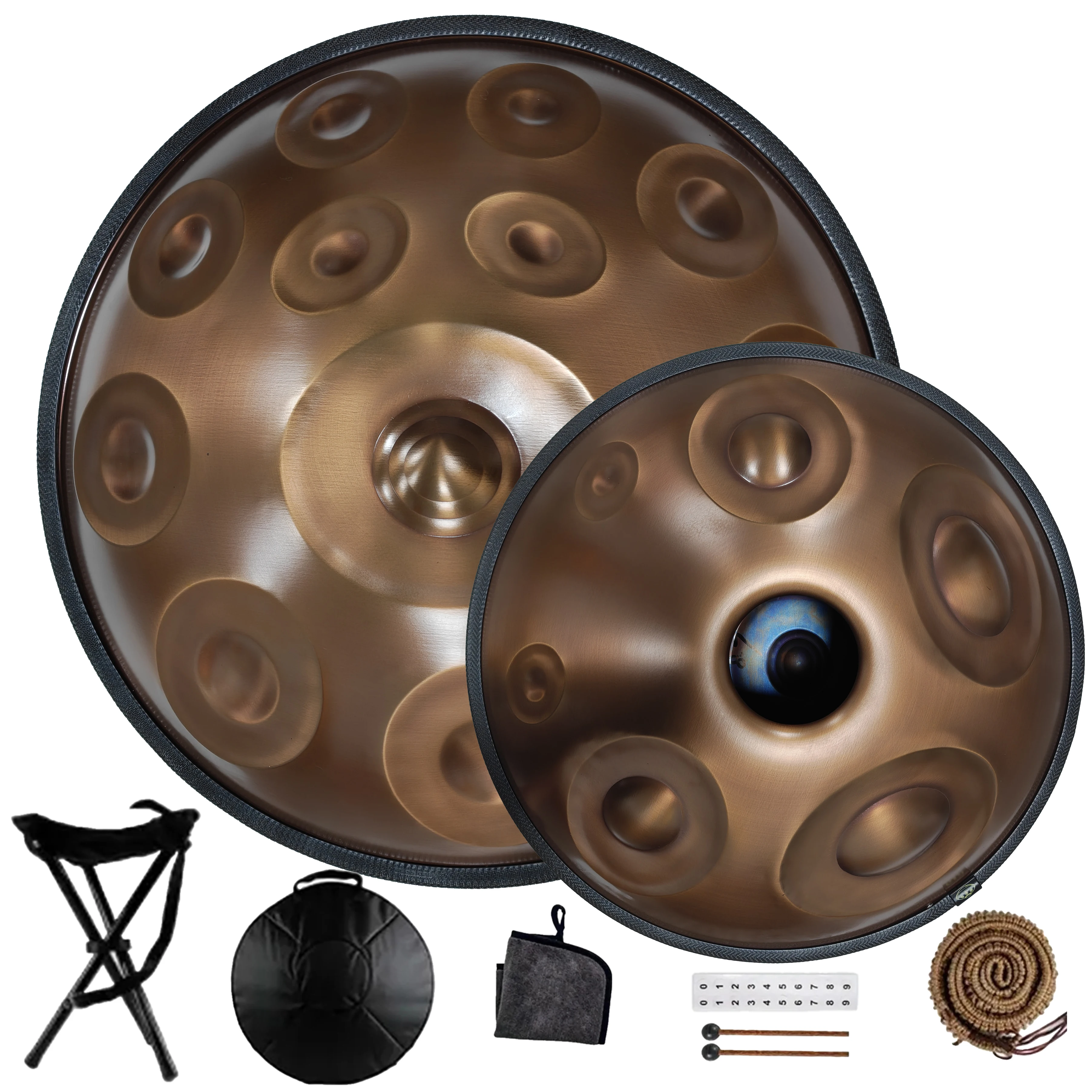 Musical Instrument Note - 18 Notes Handpan Drum，in D Minor