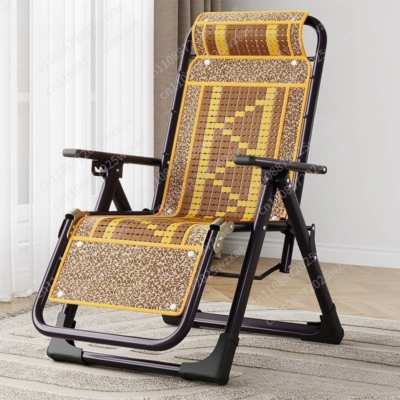 Summer recliner home leisure adult folding lazy office lunch break balcony backrest elderly sleeping chair bamboo bench chair