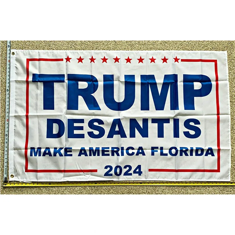 

Donald Trump Flag FREE SHIPPING 2024 Don Jr Ron Desantis Make America Florida W Veteran USA Sign 3x5' yhx0242