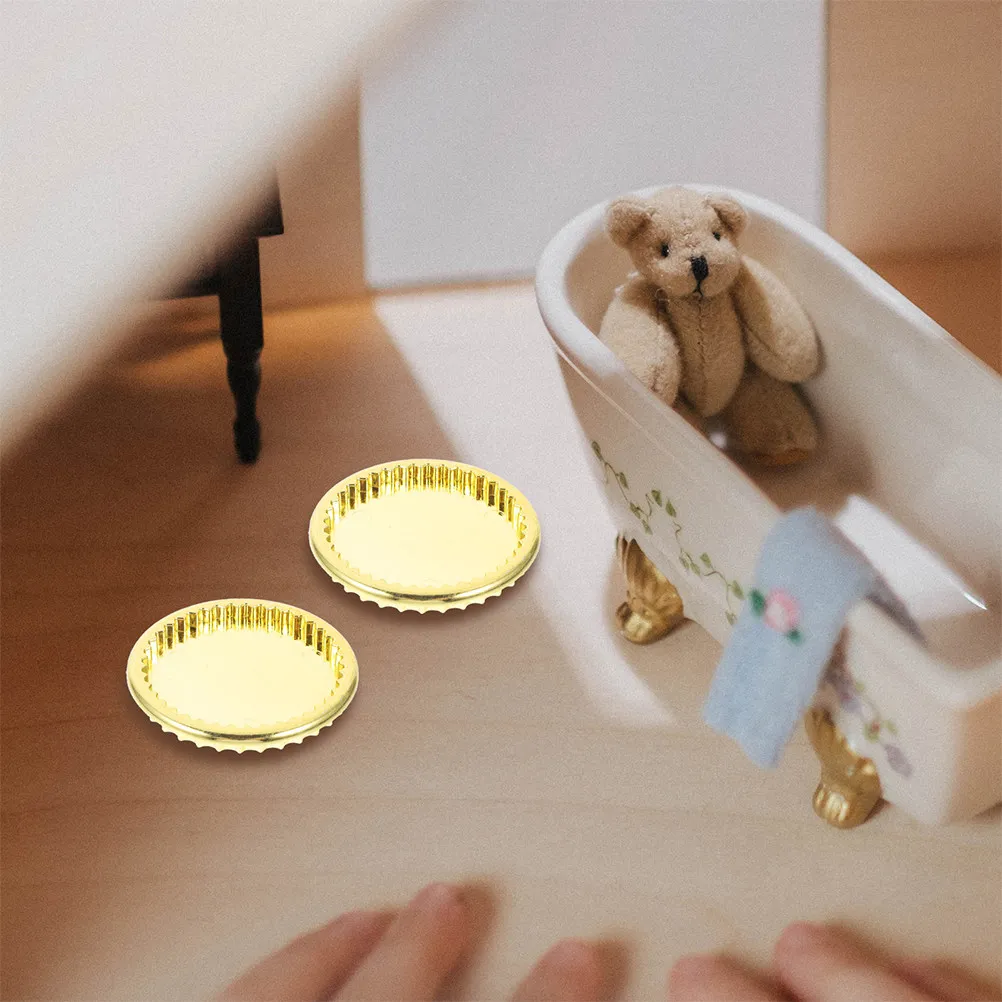 

5Pcs Miniature for Dollhouse Kitchen Scene Decoration Mini House Tray Ornament Simulated Tableware Tiny Dish Decor