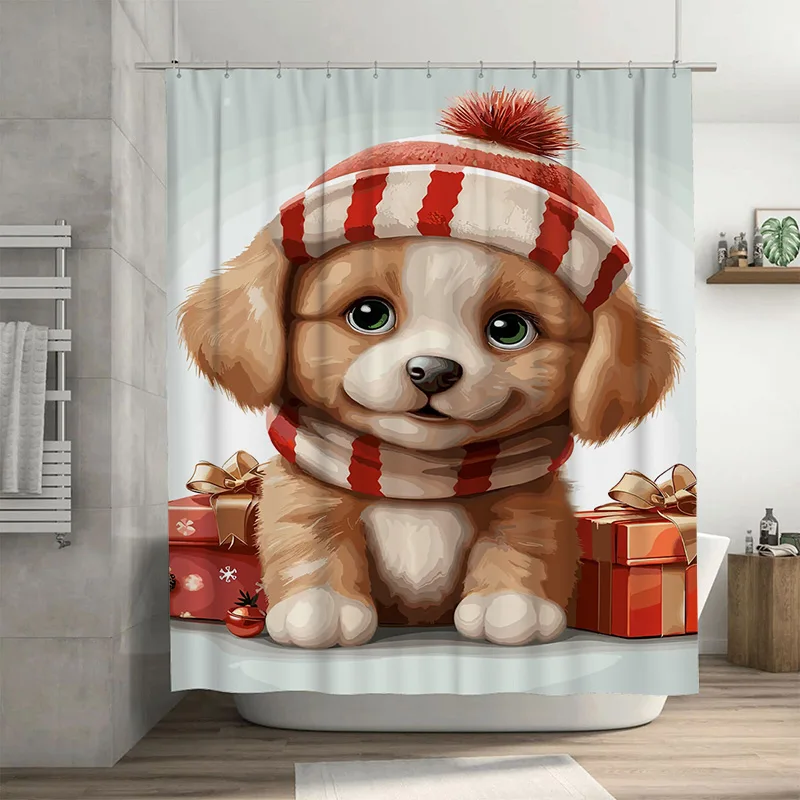 

Tuniu Adorable Golden Retriever Puppy Dog Bath Curtain Washable Shower Liner Cute Pet Lover Gift Home Decor