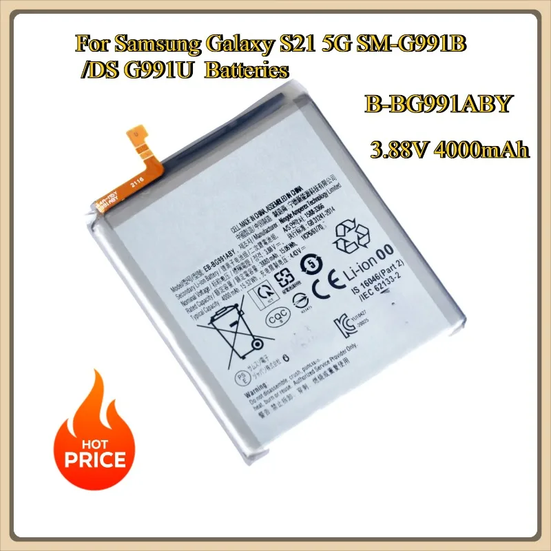 

New B-BG991ABY 4000mAh Replacement Battery for Samsung Galaxy S21 5G SM-G991B /DS G991U Batteries