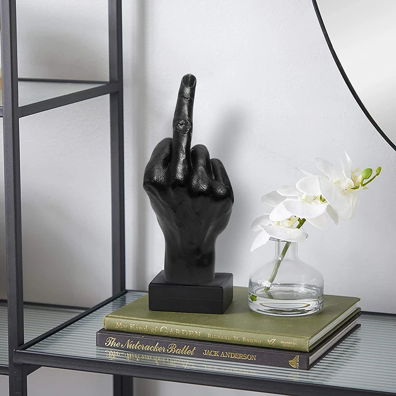 

Funny Finger Gesture Resin Statue Modern Art Sculpture Personality Home Living Room Desktop Decor For Home Decor