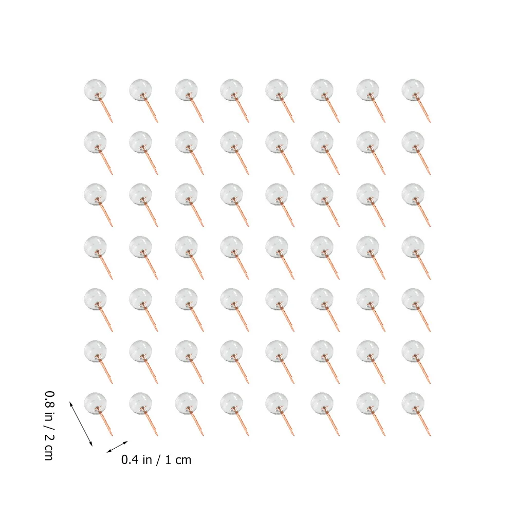 

100pcs Transparent Ball Thumb Tacks Premium Decorative Pushpins For Diy Painting Craft Projects Multi-Function Office Binding