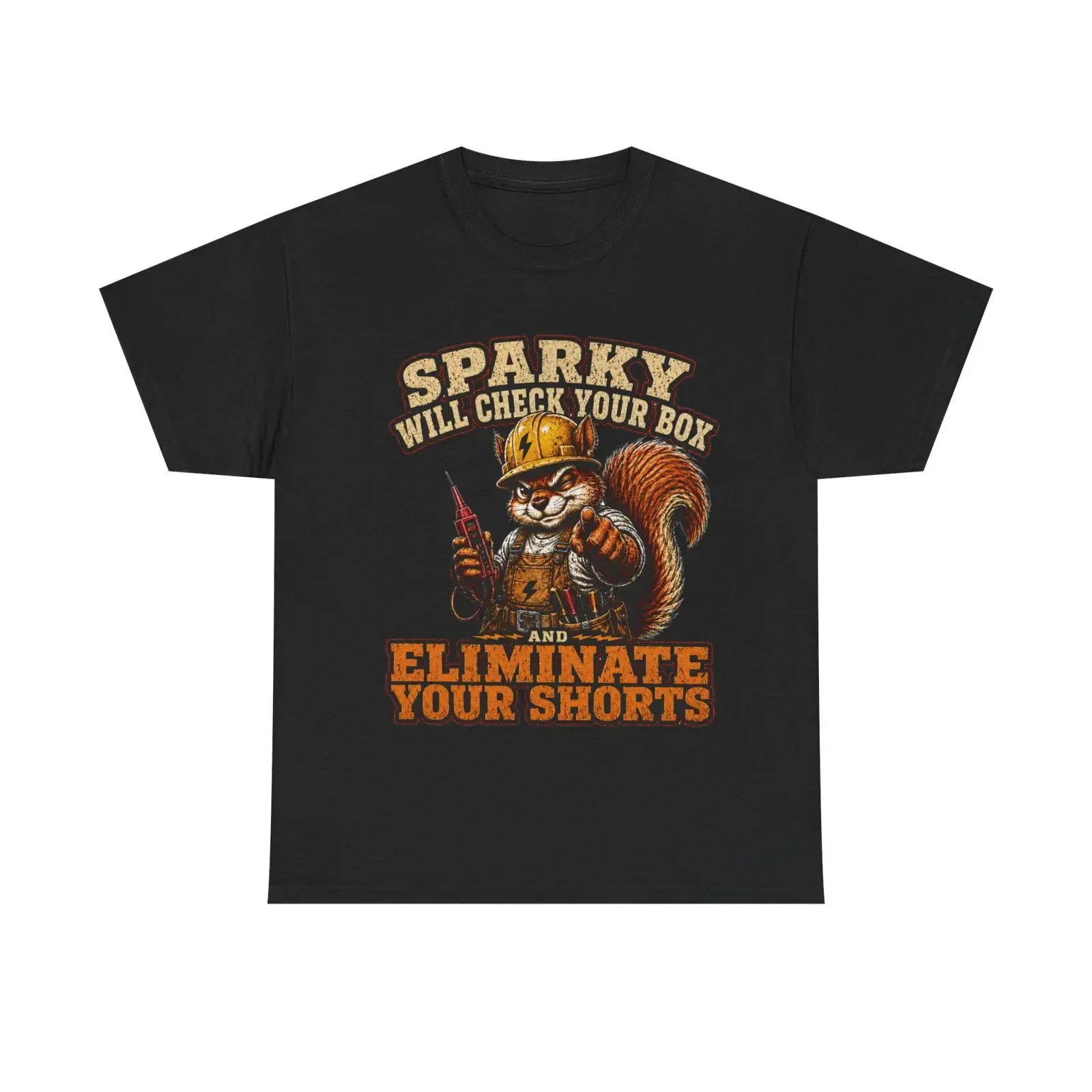 Sparky Electrician T Shirt Funny Jobsite Humor vintage Washed Top For Everyday Wear Comfortable Stretched Soft graphic