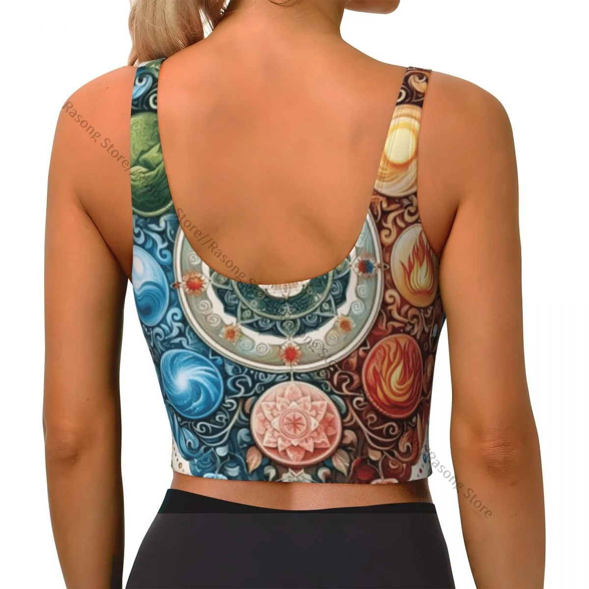 Sports Bra Women Running Yoga Clothes Vest Mandala Symbols Gathering Fitness Vest