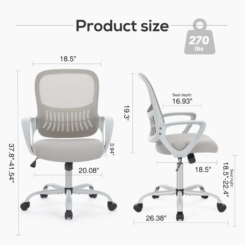 Ergonomic Mesh Office Chair, Executive Rolling Swivel Chairs, Computer Chair with Lumbar Support Desk Task Chairs