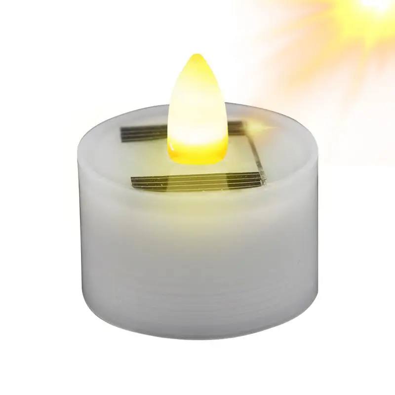 Luz de vela de energía Solar, velas LED de energía Solar, lámpara de luces de té LED solares electrónicas sin llama para fiesta, jardín y hogar