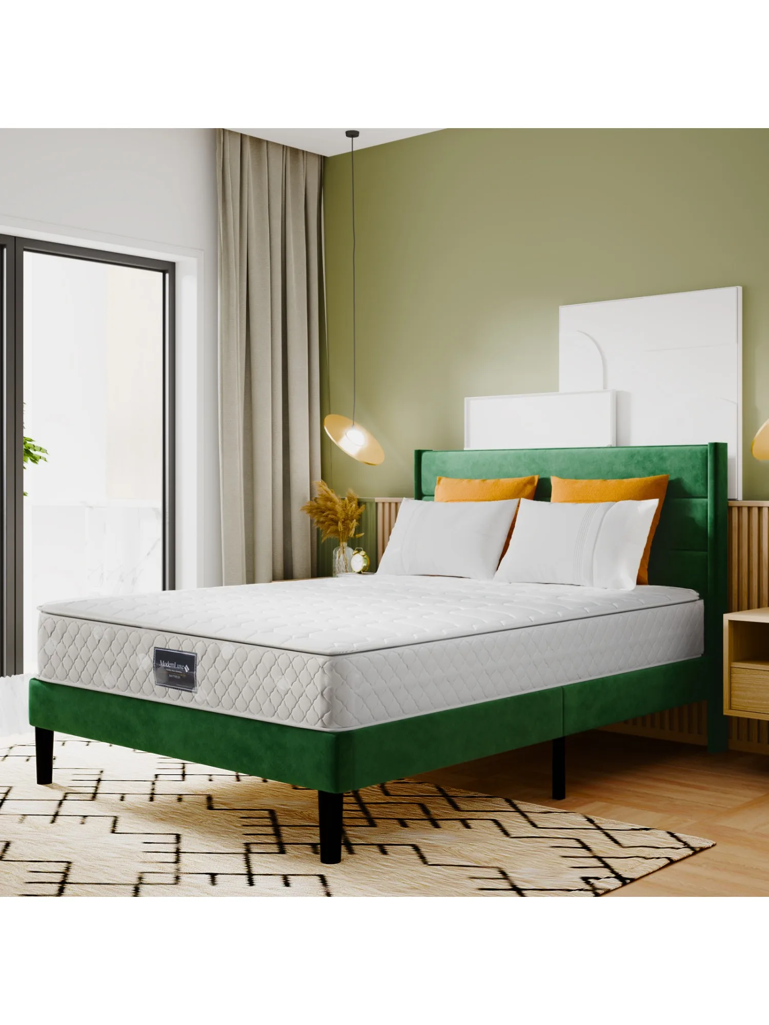 Fangange Matras met pocketvering 90-140-160 x 200 cm, Oeko-Tex gecertificeerd, ergonomisch 7 zones, dikte 25 cm, wit - afbeelding 2