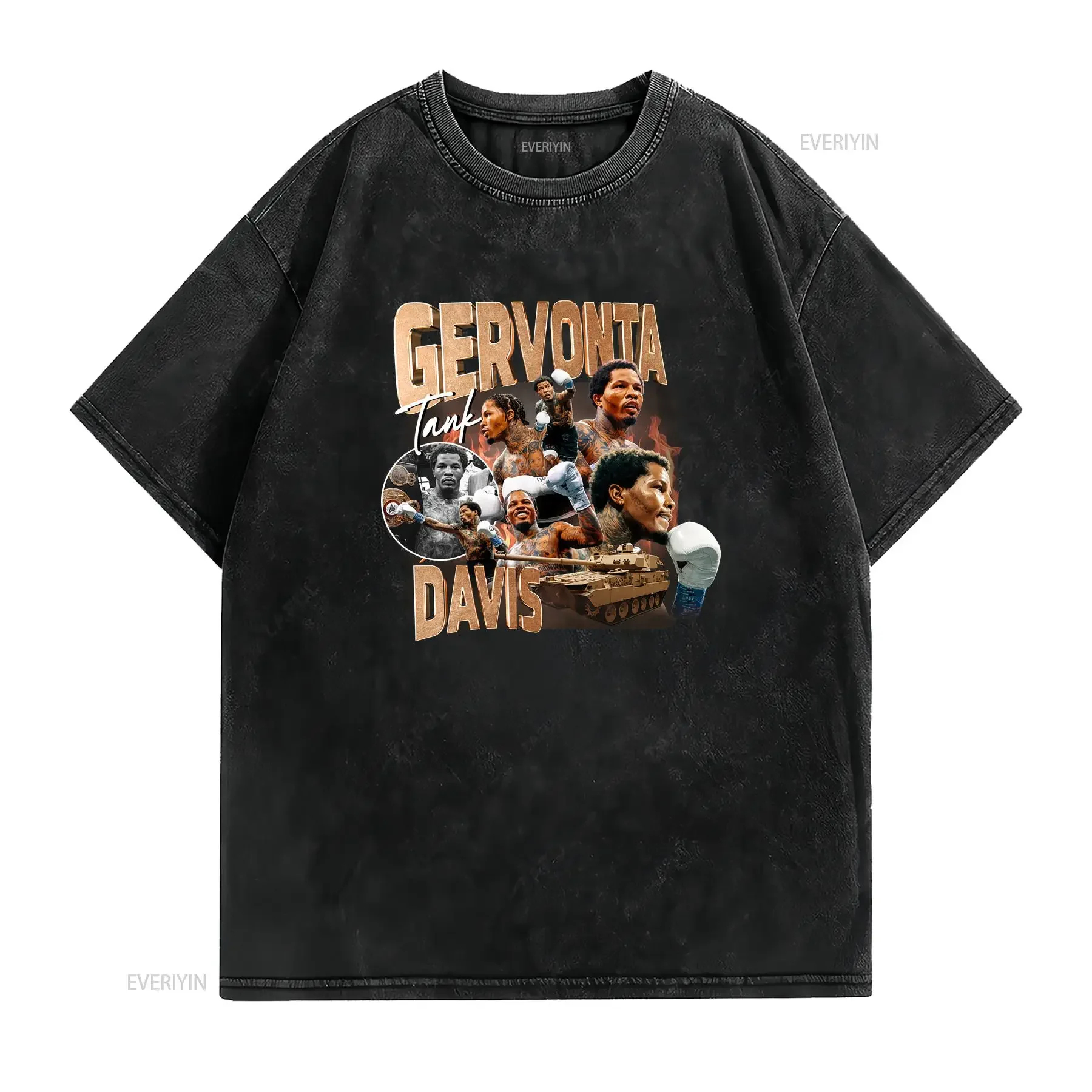 gervonta davis T Shirt tank vintage Washed Comfortable Casual designer clothes Stretched homme streetwear Top For Everyday Wear