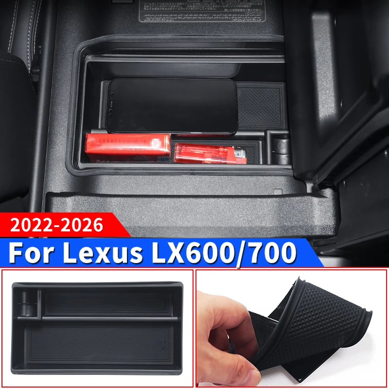 

Для Toyota 2022-2026 Lexus 600 700 LX600 LX700 подлокотник центральной консоли, многослойный органайзер для хранения, лоток для внутренних аксессуаров