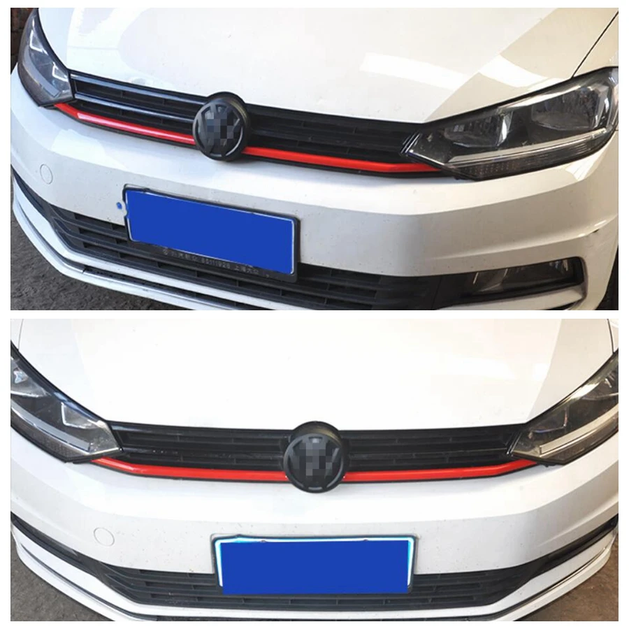 For VW Volkswagen Touran 2016 - 2021 Front Grille Grill Moulding Strip Decoration Cover Trim Black / Red Accessories Exterior