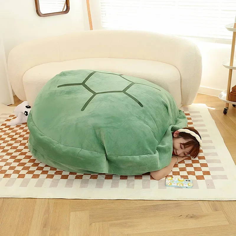 Giant Turtle Shell Plush Cushion Fun Wearable Tortoise Shell Back Cushion Soft Sofa Decorative Plush Throw Pillow Birthday Gifts