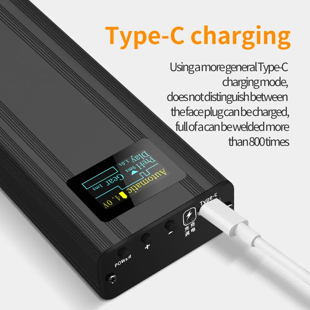 80 tandwielen spotlasser verstelbare draagbare digitale display mini spot lasmachine automatische trigger voor 18650 batterij