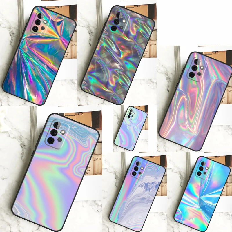 Rainbow Holographic Iridescence Case For Samsung Galaxy A15 A25 A35 A55 A51 A71 A12 A32 A52 A13 A33 A53 A14 A34 A54 Cover