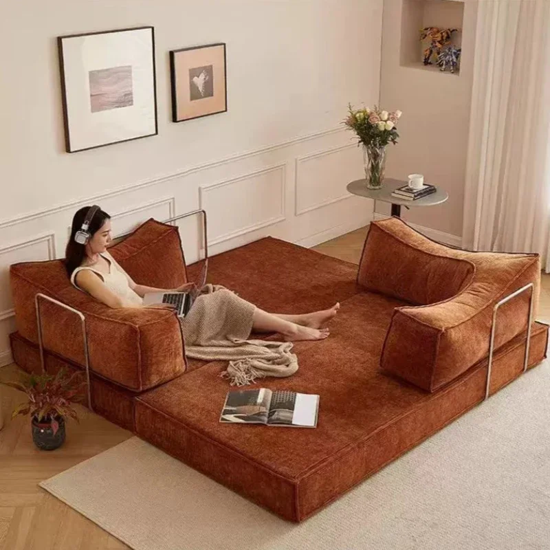 Foldable Luxury Salon Boneless Couch Vacuum Beds Loveseat Vintage Compressed Sofa Relaxer Modern Minimalist Home Furniture