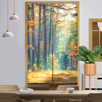 Forest Door Curtains Living Room Bedroom Nature Landscape Noren Curtain Kitchen Half-Curtains Entrance Feng Shui Doorway Curtain