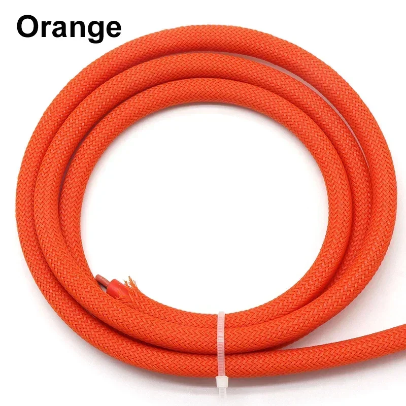 1~50m Orange PET Braid Sleeve 2/4/6/8/10/12/14/16/20/25/30/35/40/50/60mm High Density Snake Skin Wrap Sheath For Electric Cables