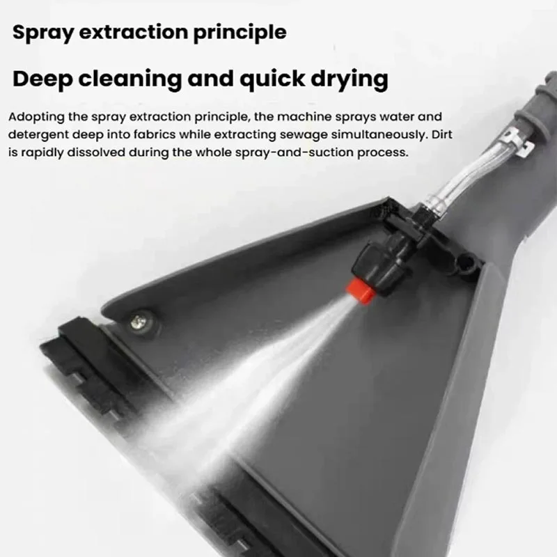 Fabric Cleaning Machine Spray & Vacuum Integrated Spot Extractor Large Suction Separate Clean Dirty Water Tank Wheel Design