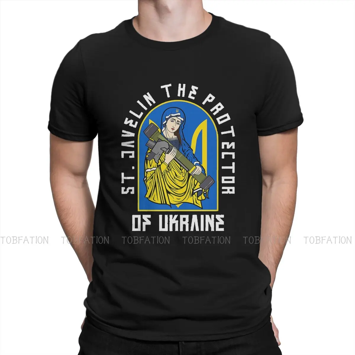 St Javelin Protector of Ukraine Essential T Shirt Classic Fashion Summer Loose Cotton Men\'s Clothing Harajuku O-Neck TShirt