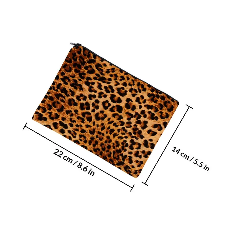 Leopard Storage Pouch Waterproof Makeup Bag Women Storage Bag Portable Organizer Travel Makeup Brush Case