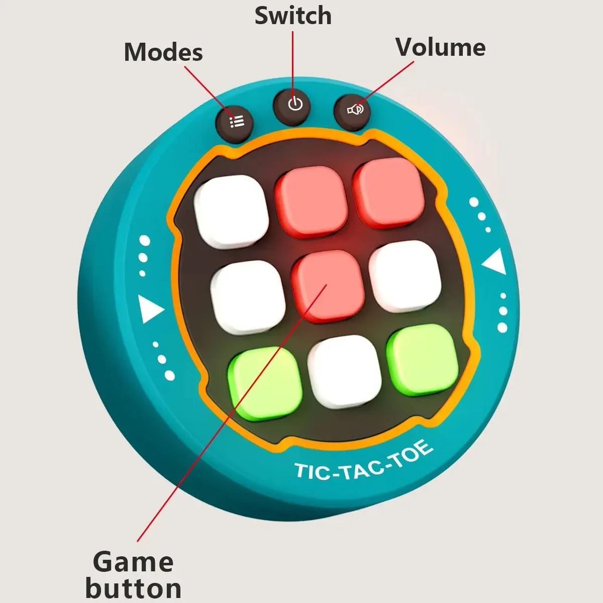 Электронная мини-игровая консоль Tic Tac Toe, детские развивающие интерактивные игрушки, портативная машина для стратегического мышления со звуковым светом