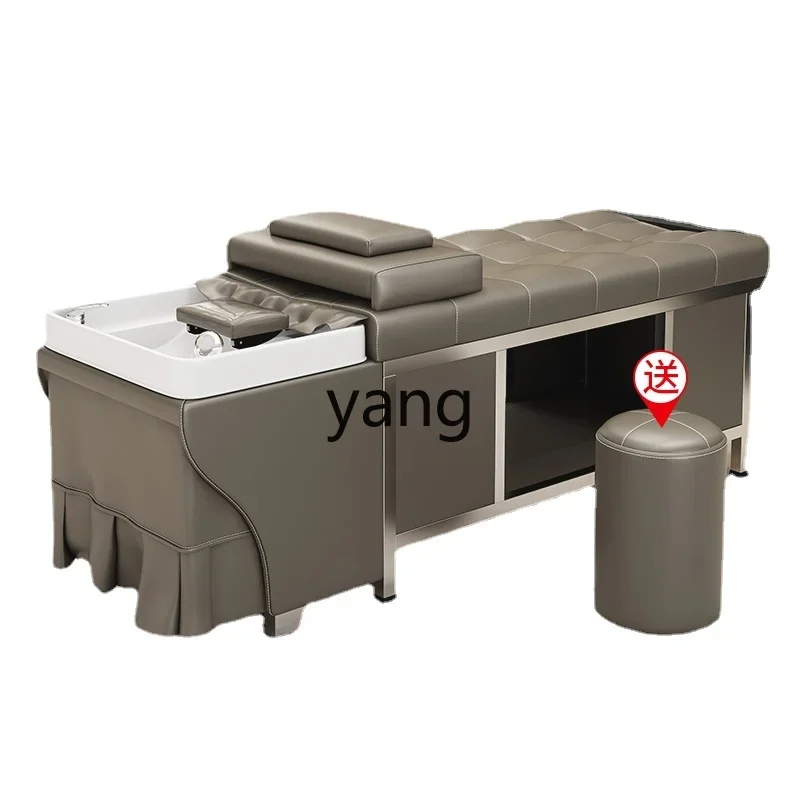Yjq ，Shampoo Chair Water Circulation Belt Fumigation Barber Shop for Hair Salon Beauty Salon Massage Ear Cleaning Bed