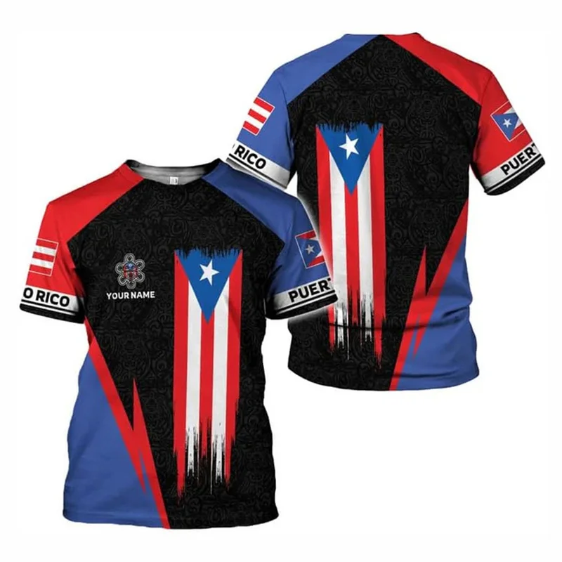 

Puerto Rico Flag Graphic T-shirt Men 3d Printed T Shirt Children Short Sleeves Tshirt Tops Summer Sports Football Tee Shirts