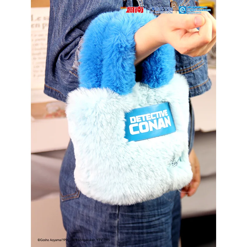 Anime Detective Conan Autumn Winter Plush Casual Handbag Fashionable Tote Shoulder Bag Large capacity Cute Crossbody Bag Gifts