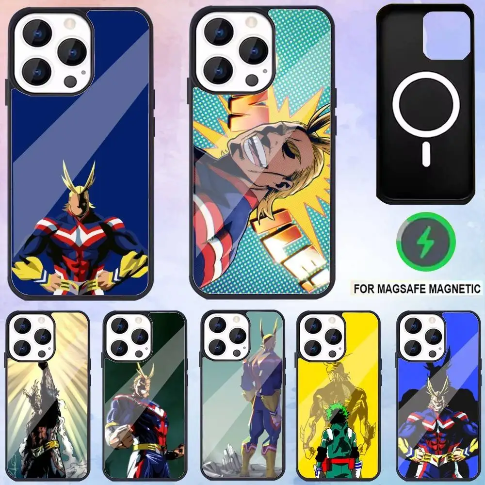 

My Hero A-Academia All Might Phone Case For iPhone17,16,15,14,13,12,11 Plus,Pro Max Magnetic Magsafe Wireless Charging
