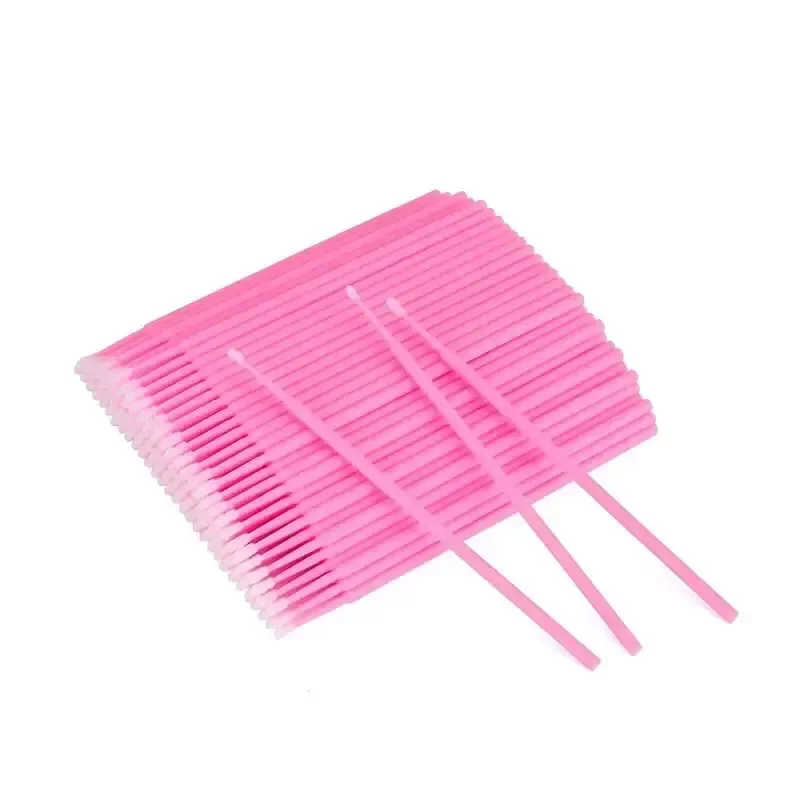 Disposable Miniature Mascara Brush for Makeup, Cleaning and Compatible Personal Care Pink