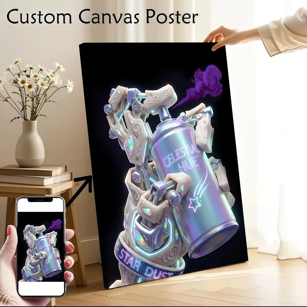 Celestial Hue: Void Spectrum Canvas Poster Customizable Printed Canvas Painting Wall Art for Fans Interior Decoration Wand Deko