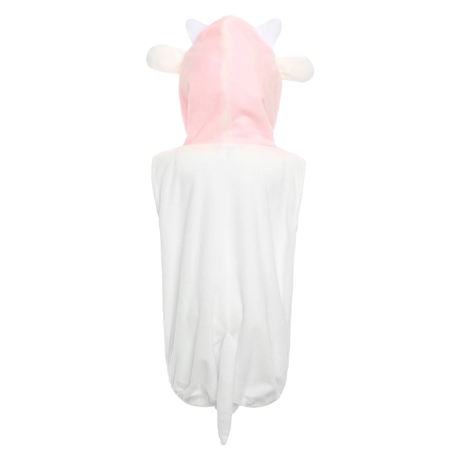 Newborn Baby Sleeveless Cartoon Animal Hooded Romper Autumn Winter Furry Warm Bodysuit Halloween Theme Party Photography Costume