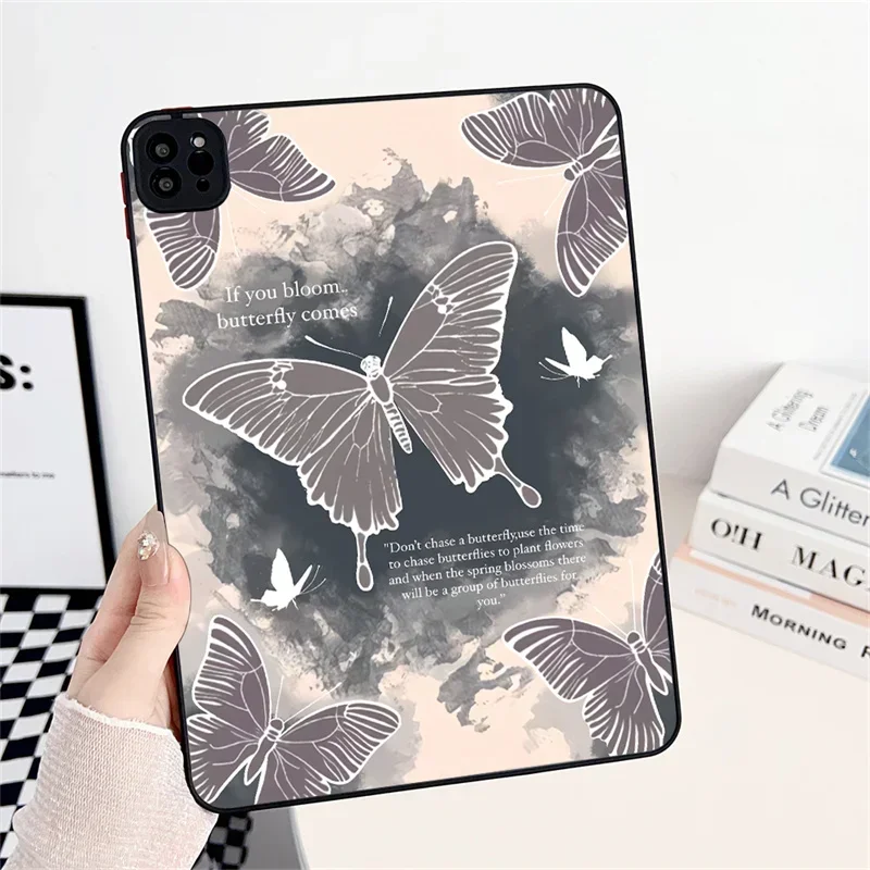 

For iPad Pro 11 12.9 Case Retro Butterfly Flower Cover For iPad Air 1 2 3 4 5 9.7 5th 6th 10.2 7th 8th 9th 10th 10.9 Mini Cover