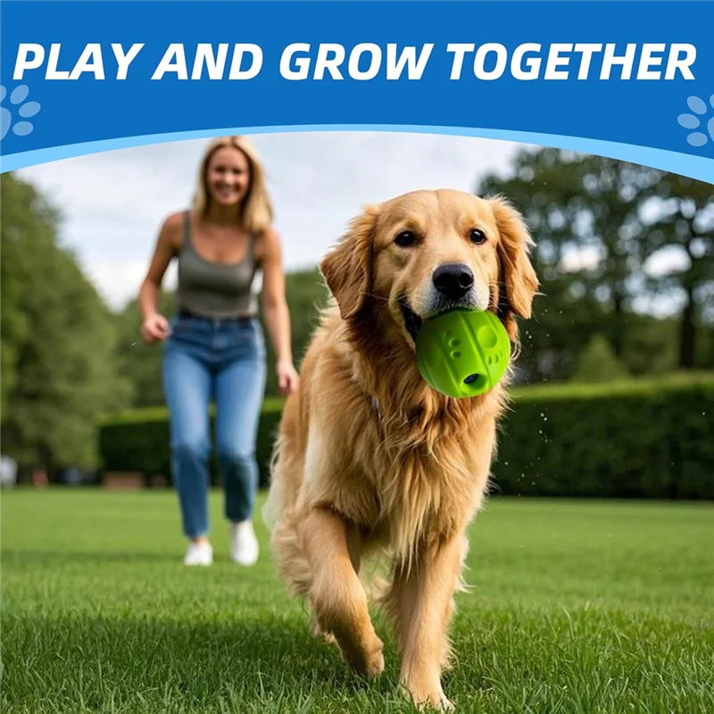 كرة كلب تفاعلية من AAAN بتصميم غير سام، وصوت Gibbering، وخطوط مقعرة، 3.94 بوصة (10 سم) #4