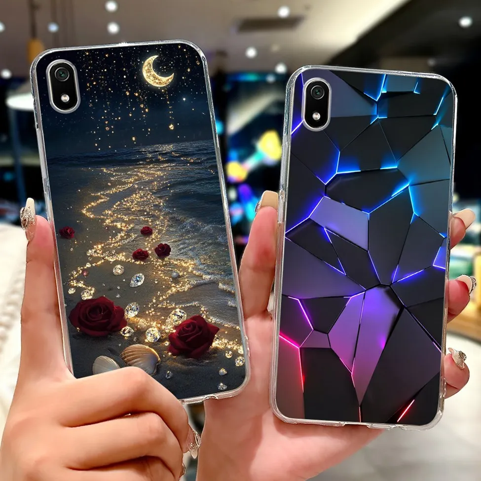 ل Redmi 7A حافظة شفافة لطيف القط موضة الزهور الفاخرة مضحك رسمت لينة حافظة هاتف من البولي يوريثان Funda 5.45'' #2