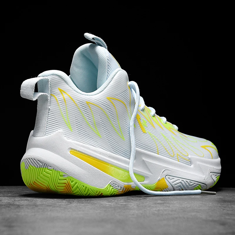 Men's Basketball Training Shoes Autumn Winter Breathable Mesh TPU Heel Support Non-Slip Rubber Sole Athletic Sneakers for School