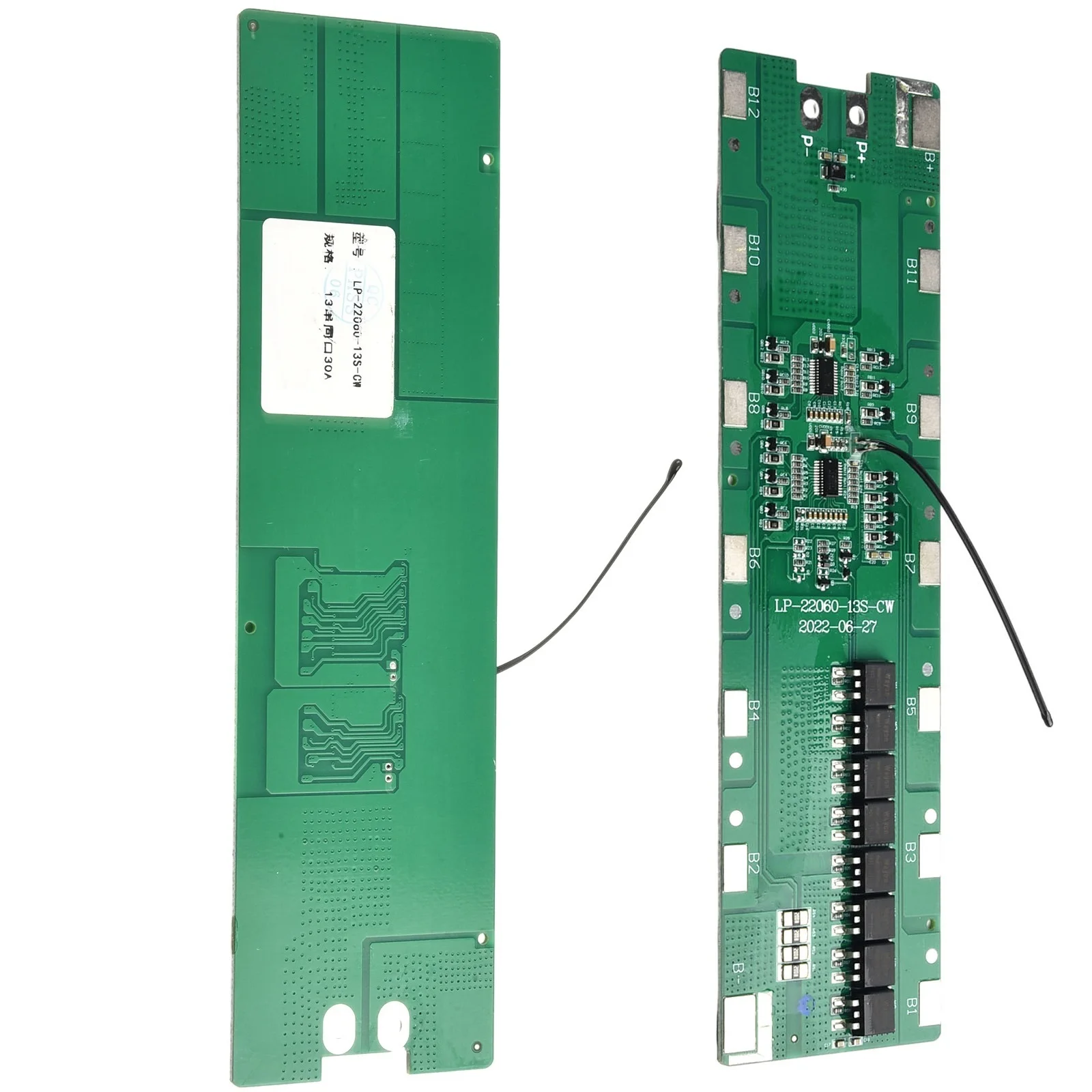 Placa Pcb com Equilíbrio para E-scooter 13s 6p 48v para 48v Bateria Sobressalente E-bike Bateria Caixa Titular 220×60 mm