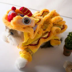 Costume Lion Dance Dog And Cat Spring Festival Dog Costume Chinese New Year Role Play Puppy Pet Chihuahua Puppy Costume