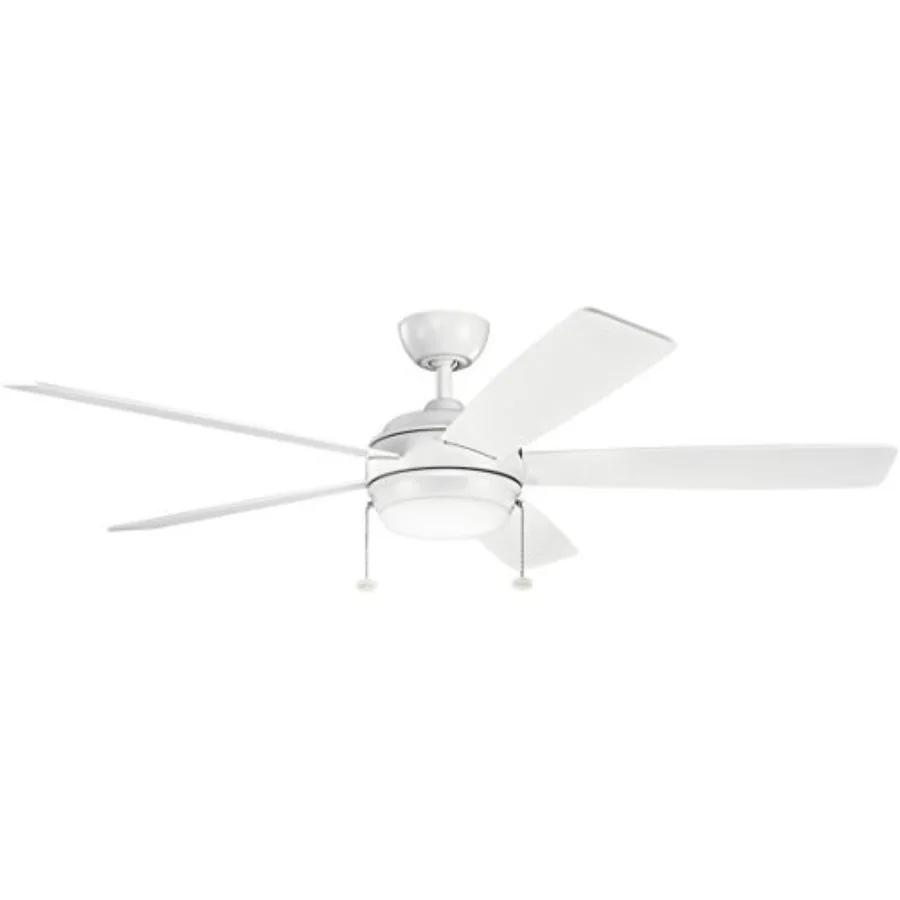 

330180MWH Protruding Mount, 5 Matte White Blades Ceiling fan with 71 watts light, Matte White, 60