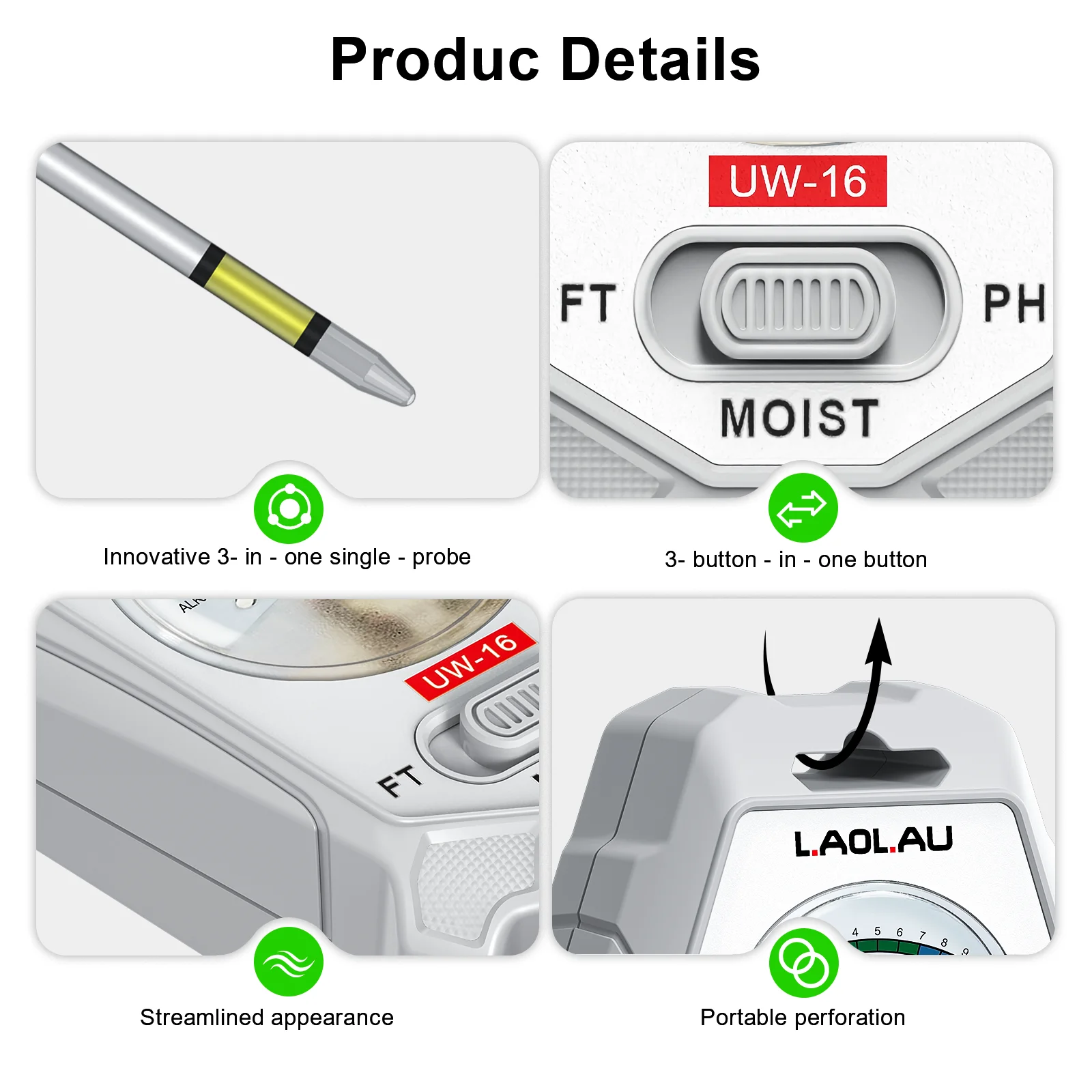 3 في 1 اختبار التربة الرطوبة مقياس درجة الحموضة الاستشعار الخصوبة اختبار أداة للداخلية/في الهواء الطلق البستنة نبات الرطوبة/الخصوبة/اختبار PH #4