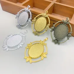 Onebeading Fit:30x40mm Oval Cabochons Frame Bezel Pendant Tray Blank Base DIY Making Accessory 5pcs K06345