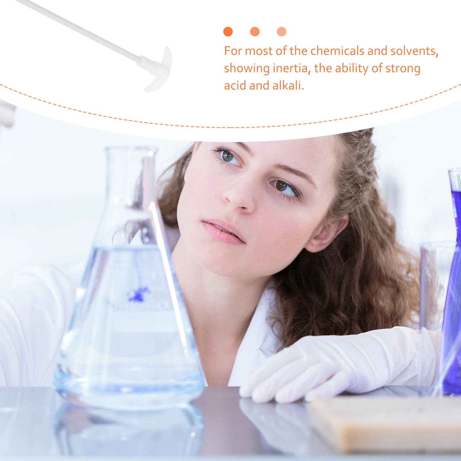 1 قطعة Ptfe تحريك بار العملي دائم مختبر النمام الكيمياء كاشف اثارة قضيب Ptfe تحريك بار مختبر كاشف النمام #2