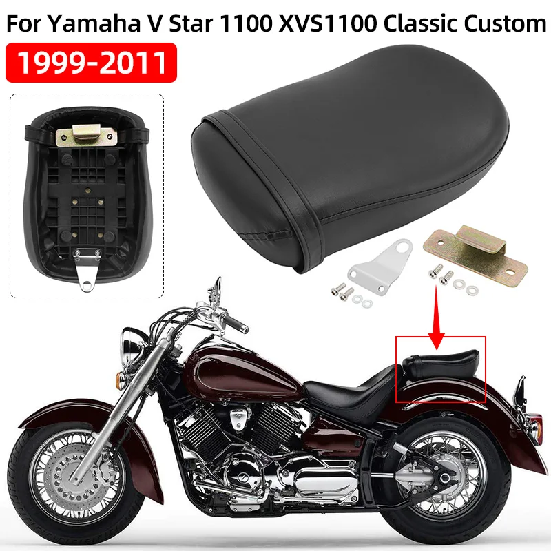 Neue Motorrad Schwarz Hinten Sozius Sitzkissen Pad Für Yamaha V Star 1100 XVS1100 XVS1100 Classic Custom 1999-2011