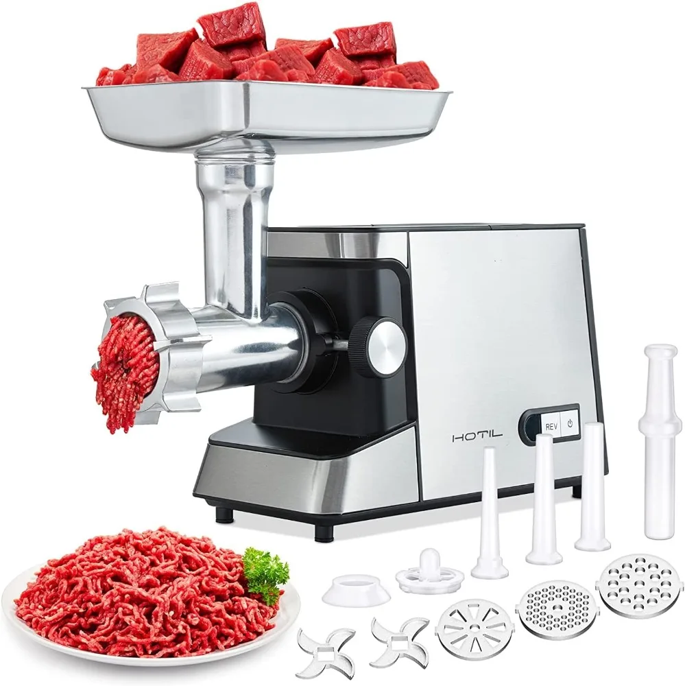 

Meat Grinder Electric, Sausage Stuffer Machine, Rated 3.3HP 2500W Max, 3-in-1 Heavy Duty Food Grinder Meat Mincer with 2 Blades